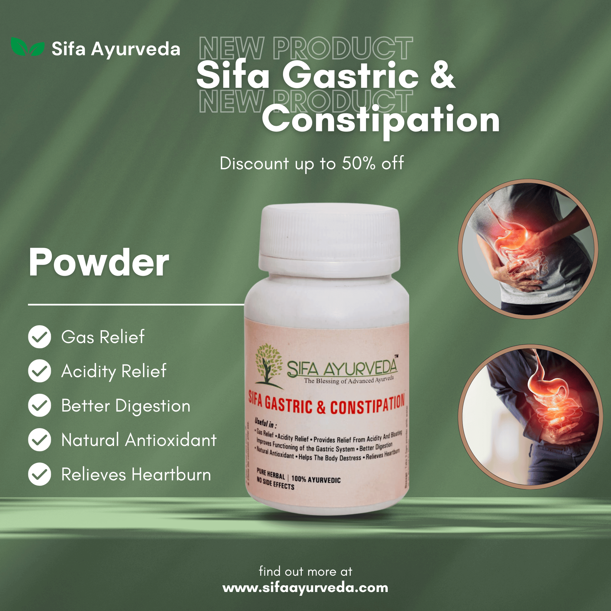 Sifa Gastric & Constipation Consticlear Powder Ayurvedic For Gas & Acid